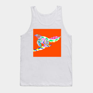 winged fossil pterodactyl in ecopop pattern mandala zentangle Tank Top